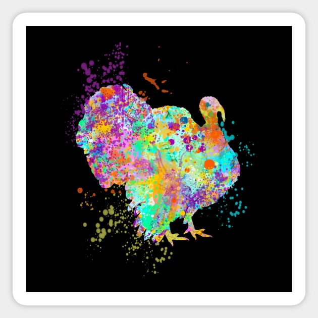 Turkey Day Thanksgiving Bird Painting Splatter Art Gift Original Sticker by joannejgg